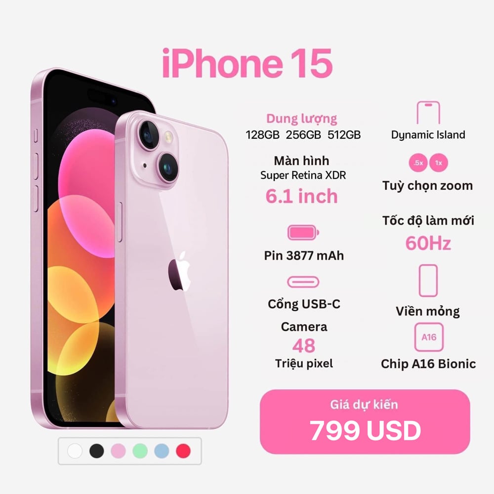 Giá và ngày ra mắt iPhone 15 Pro Max, iPhone 15 Pro, Plus