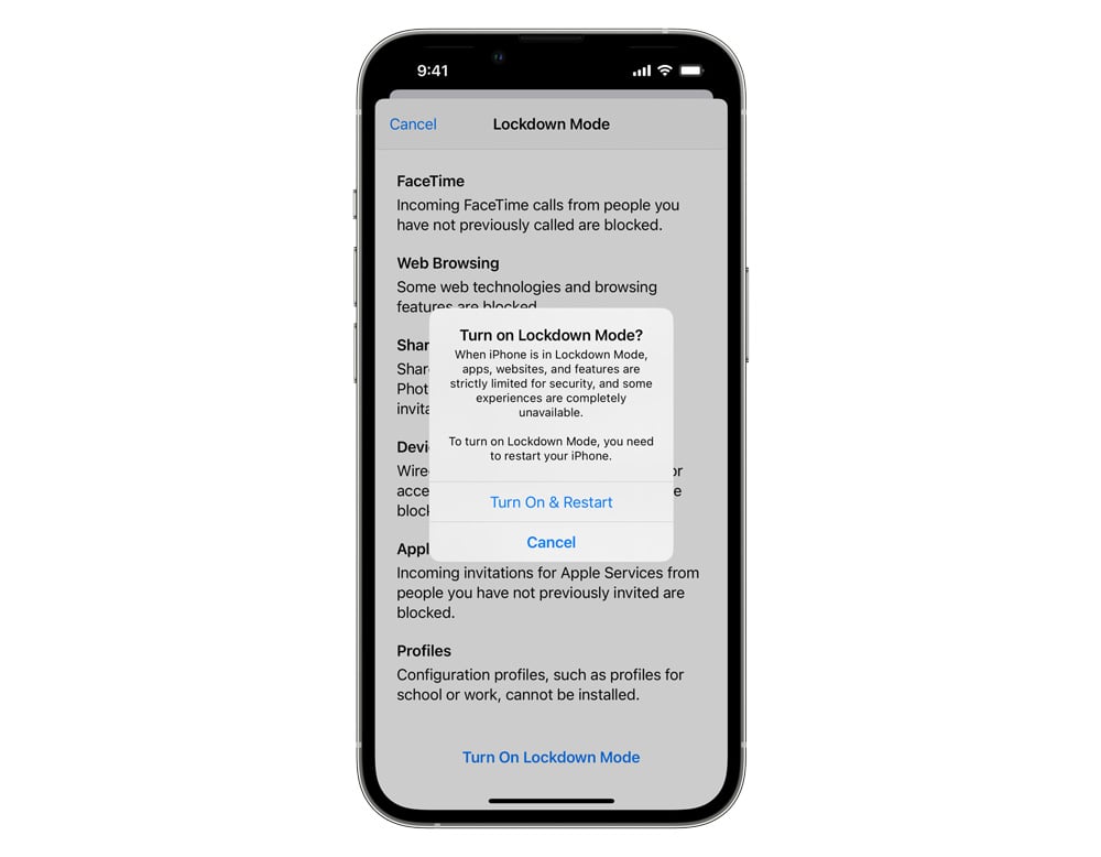 Lockdown Mode: Tính năng bảo mật mới của iPhone giúp chặn mã độc