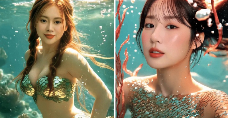 Trend biến hình thành nàng tiên cá đang gây sốt trên TikTok