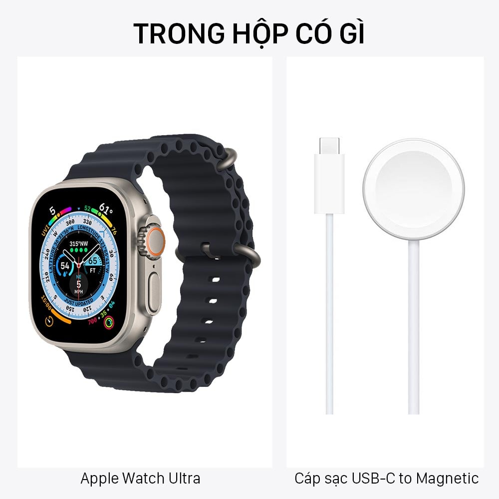 Trong hộp Apple Watch Ultra Midnight Ocean Band có gì
