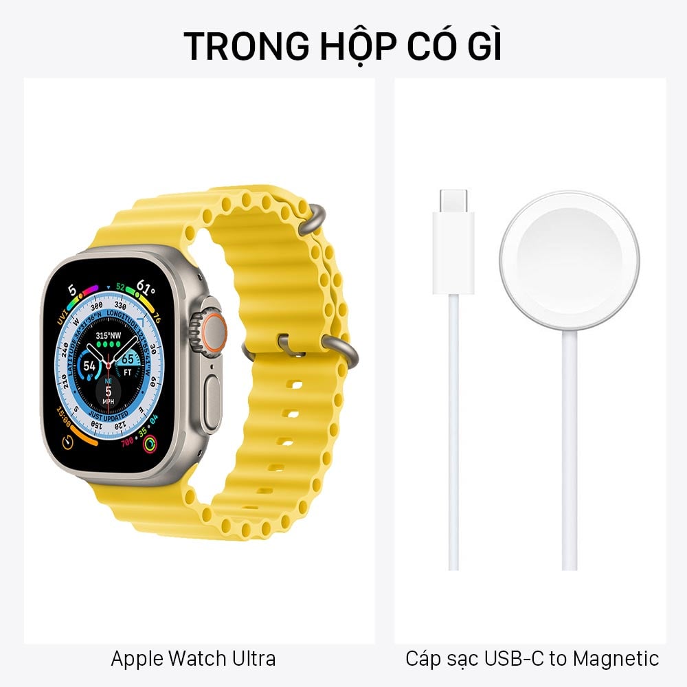 Trong hộp Apple Watch Ultra Yellow Ocean Band có gì