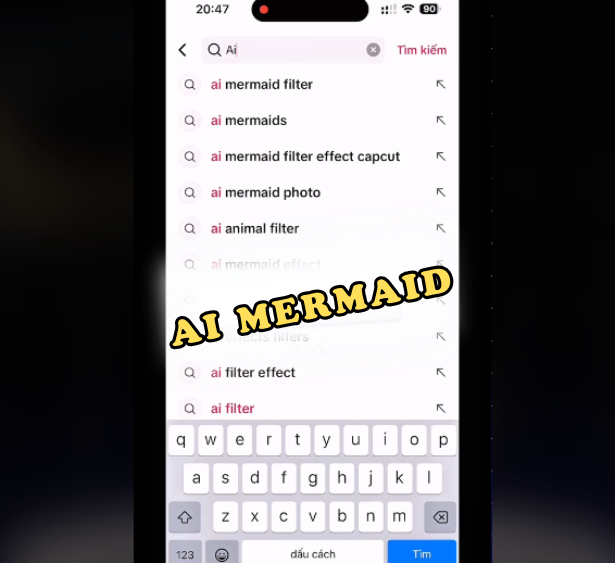 Hiệu ứng AI Mermaid trên TikTok