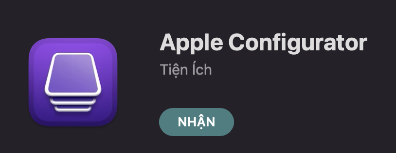 Ứng dụng Apple Configurator
