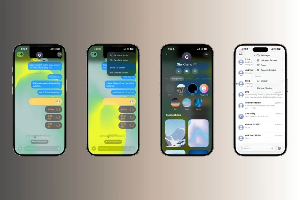 Ứng dụng tin nhắn trên iOS 26