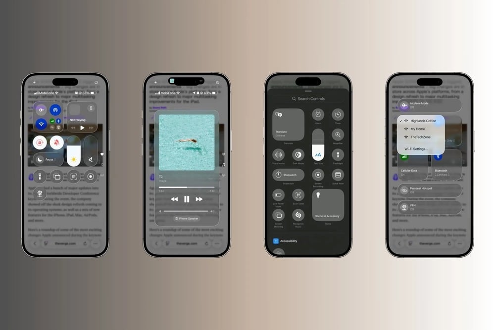 Nâng cấp trung tâm điều khiển iPhone trên iOS 26