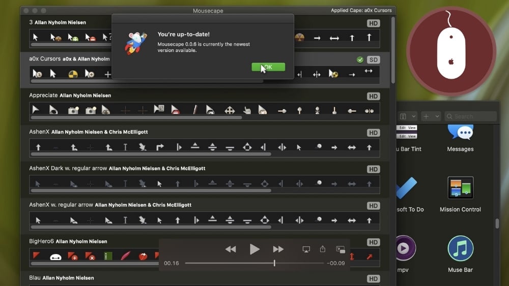 Phần mềm thay đổi con trỏ chuột MacBook - Mousecape.