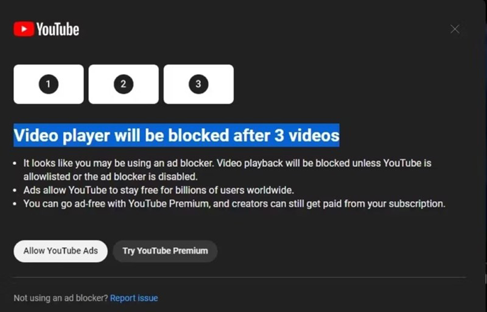 YouTube sẽ cấm người dùng xem video nếu cài ứng dụng chặn quảng cáo ?!