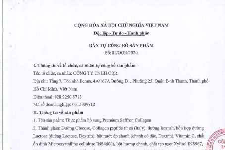 Thực Phẩm Bổ Sung Premium Saffron Collagen