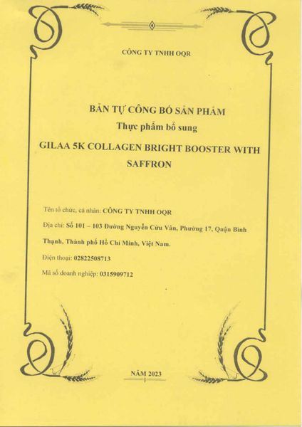 Thực Phẩm Bổ Sung Gilaa 5K Collagen Bright Booster With Saffron