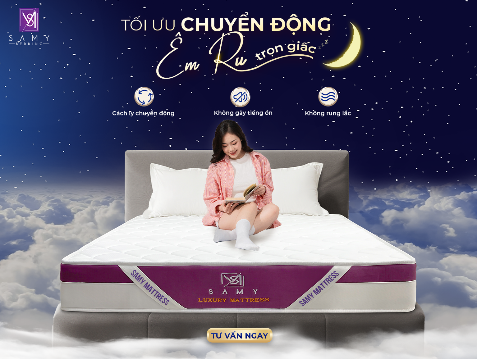 TỐI ƯU CHUYỂN ĐỘNG - ÊM RU TRỌN GIẤC VỚI NỆM LÒ XO CAO CẤP SAMY LUXURY