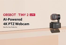 OBSBOT Tiny 2 Lite - Webcam AI 4K Siêu Nét Cho Livestream & Làm Đẹp