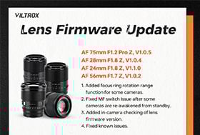 [Firmware Upgrades] Viltrox Latest Camera Lens Firmware Update For Z-Mount