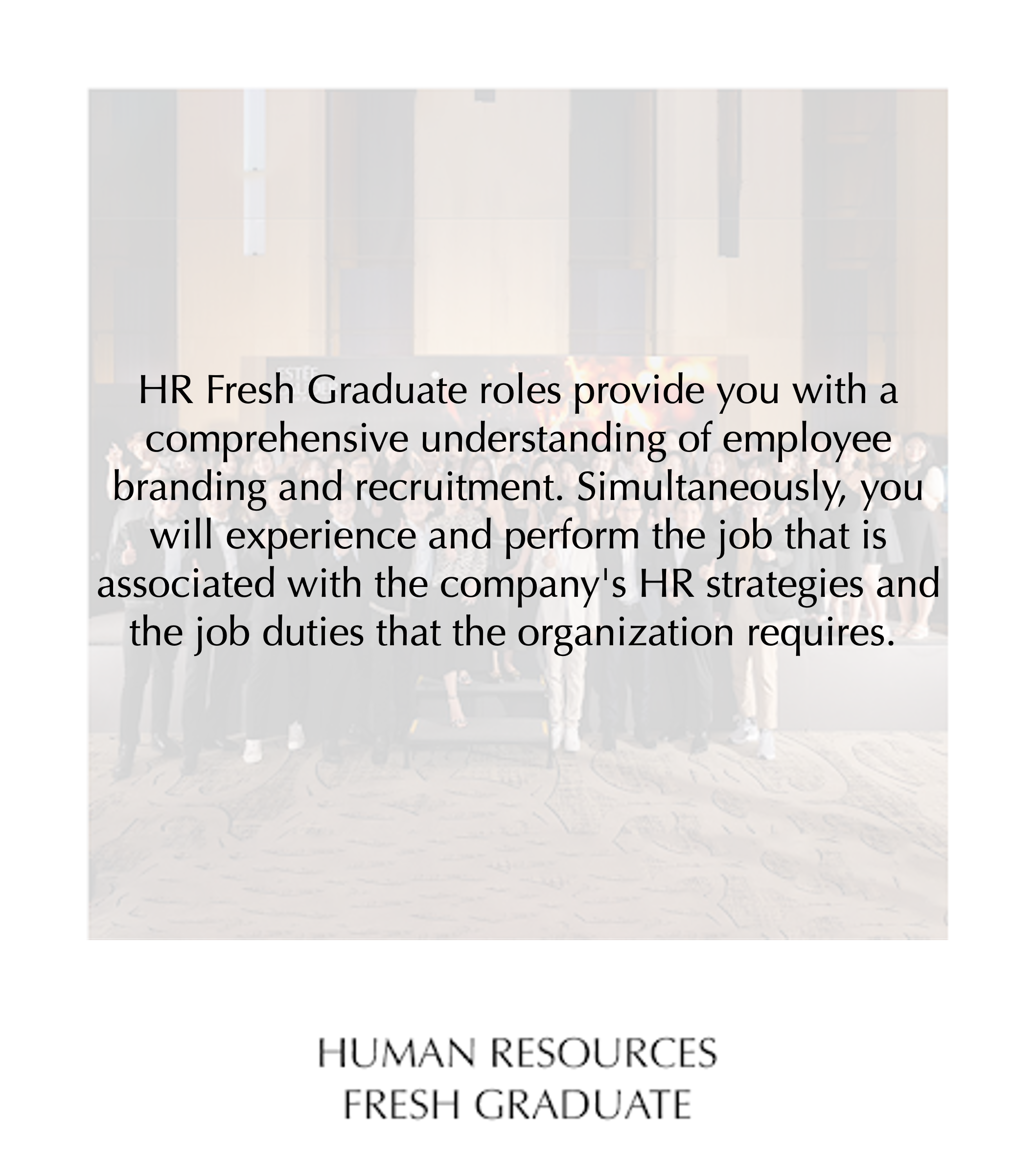 Human Resources Fresh Graduate