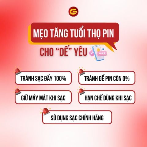 MỘT SỐ MẸO GIÚP TĂNG TUỔI THỌ PIN CHO “DẾ YÊU