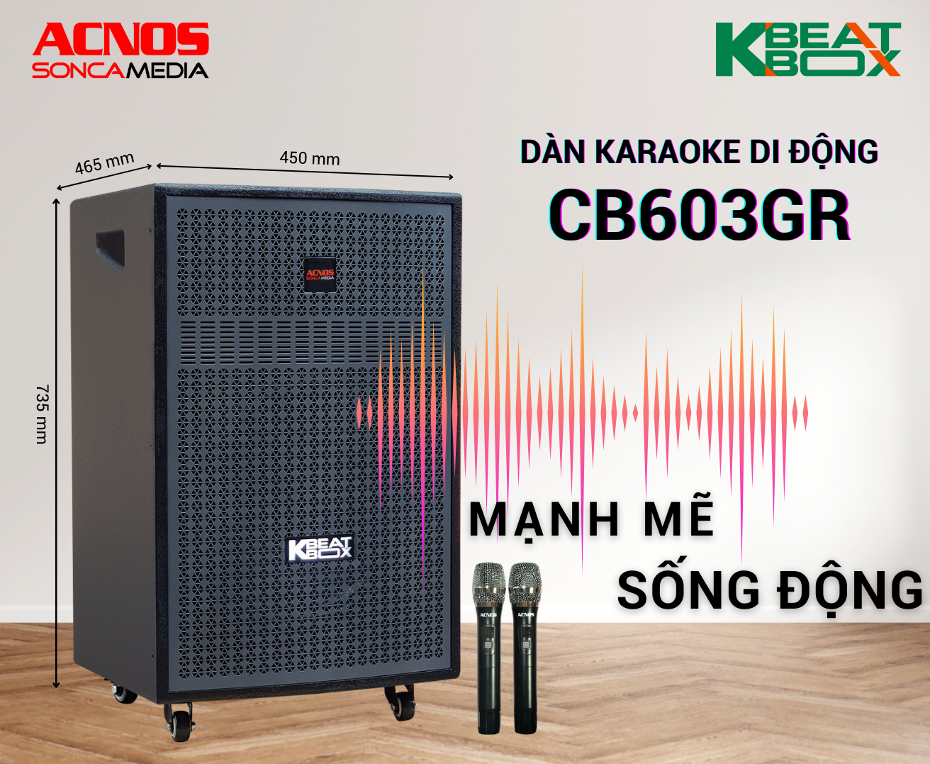 Loa kéo karaoke di động ACNOS CB603GR