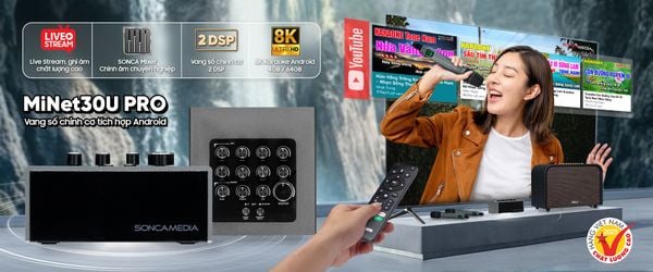 MiNet30U PRO - Vang số tích hợp Bluetooth và micro UHF