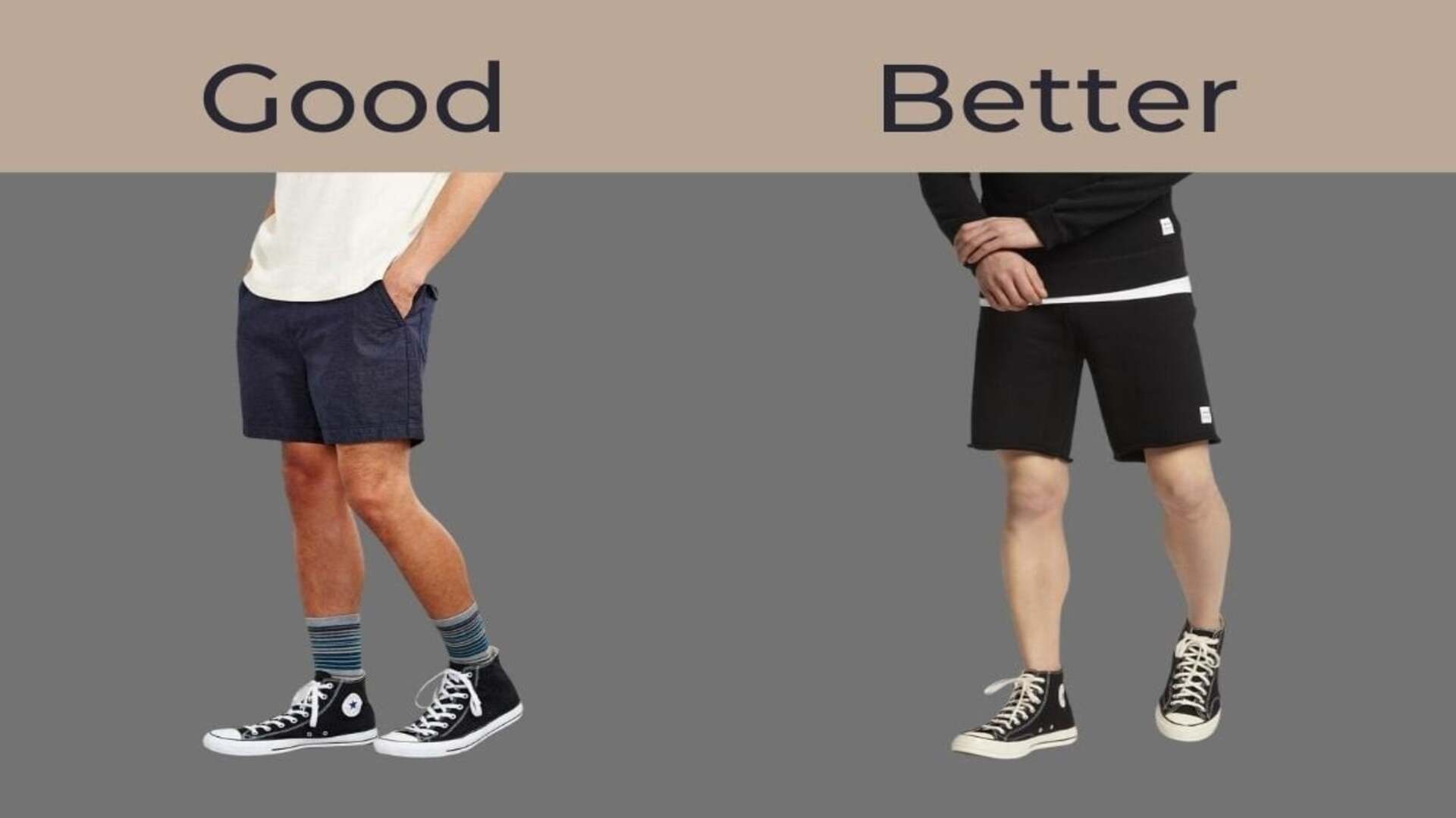 Giấu tất đi khi mặc quần short sẽ giúp bạn trông tươm tất và trẻ trung hơn