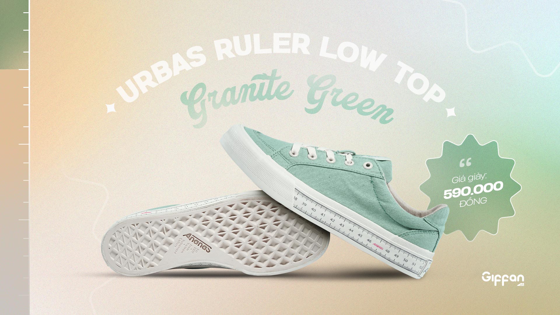 Giá giày Urbas Rule Low Top - Granite Green cực hời