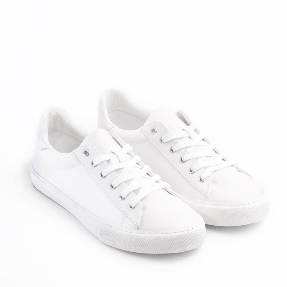 Giày cặp đế bằng – SS Sneaker da PU trắng U00001 thương hiệu MIDAZ