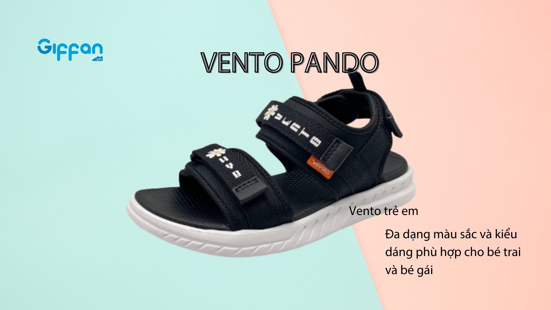 Sandals trẻ em Vento PANDO đen