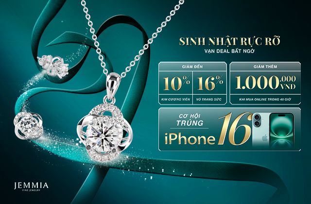 Sinh Nhật Kim Cương Cùng Jemmia, Ưu Đãi Lên Đến 16%