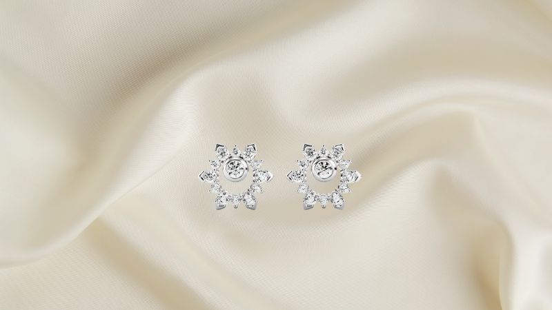 Bông tai kim cương tự nhiên 3ly6 kiểu dáng bông tuyết