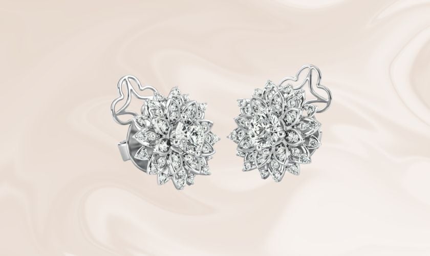 Bông Tai Kim Cương Tự Nhiên Vàng 18K - ERA00322