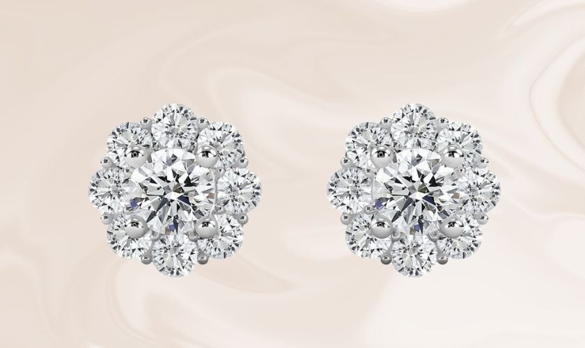 Bông Tai Kim Cương Tự Nhiên Vàng 18K - ERA00322