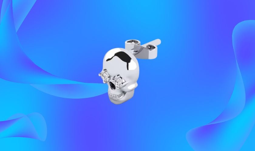 Bông tai hình đầu lâu thể hiện cho sự dũng cảm và khả năng đối mặt với thử thách
