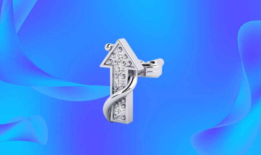 Bông tai hình mũi tên đính đá biểu tượng của sự định hướng khát vọng