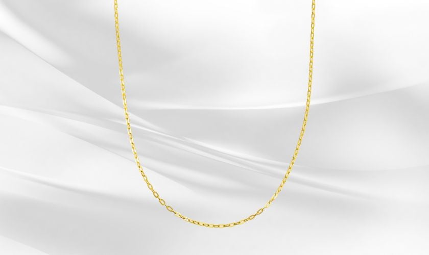 Dây chuyền nam vàng 18k kiểu mắt xích vuông