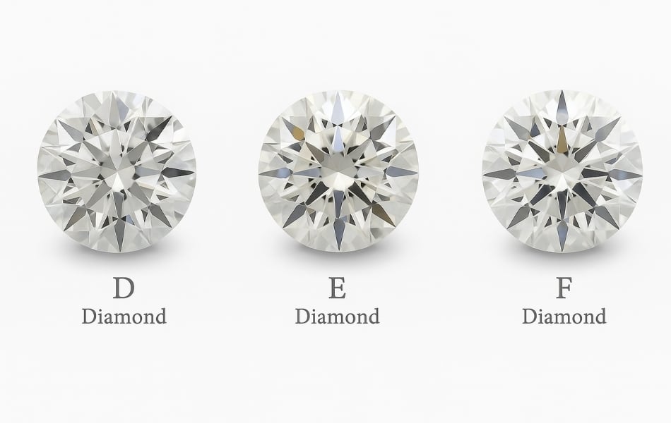 So sánh kim cương nước F trong nhóm Colorless (D,E,F)