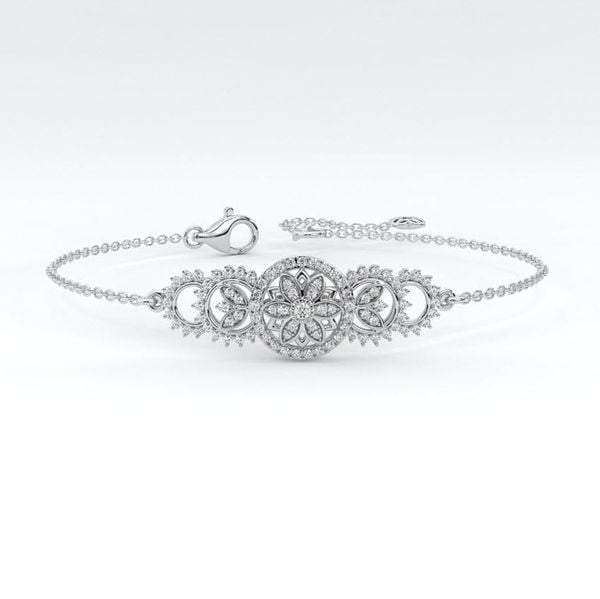 vòng tay kim cương vàng trắng