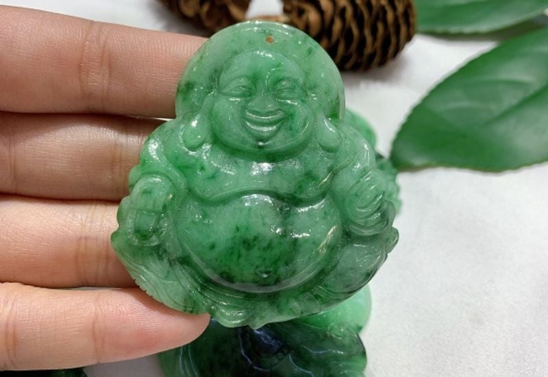 Mặt đá Phật Di Lặc Cẩm Thạch