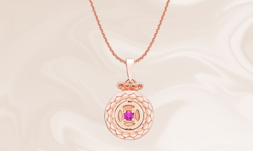 Mặt dây chuyền vàng 14K đính đá Sapphire