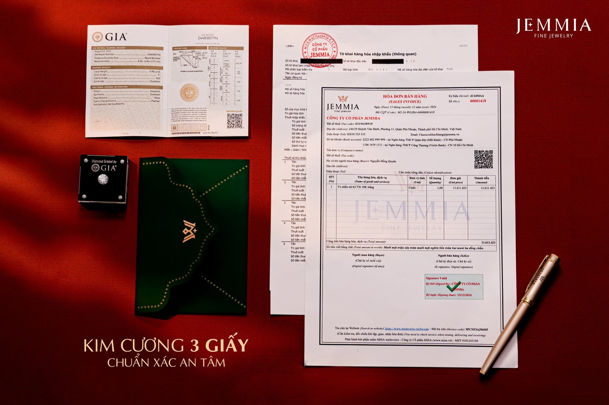 Kim cương GIA tinh tuyển&nbsp;2% tốt nhất, tiêu chuẩn 4C cao