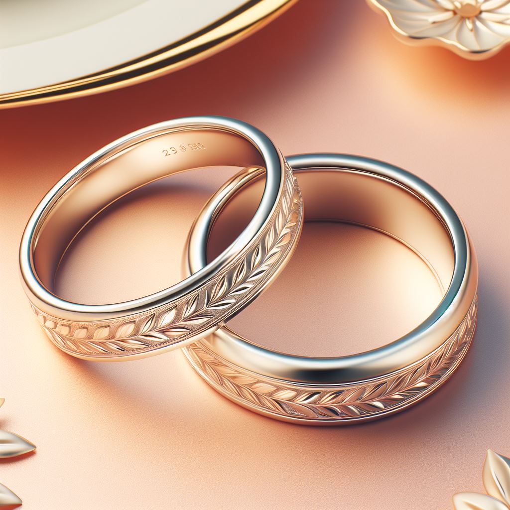 Nhẫn Cưới Trơn Vàng Trắng