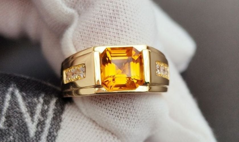 Nhẫn nam đá Citrine