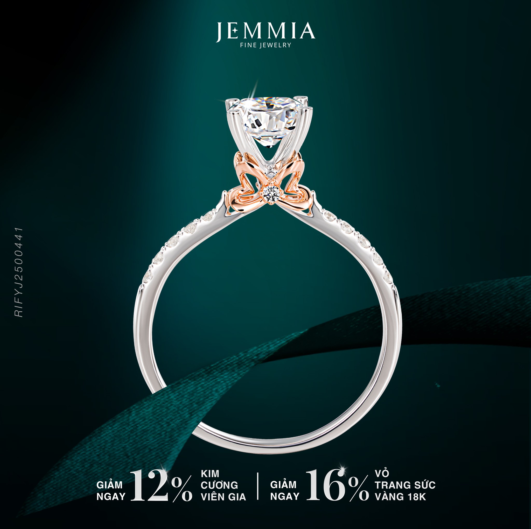 Nhẫn đính hôn kim cương 18K - RIFYJ2500351