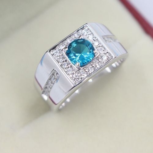 nhẫn nam đá aquamarine