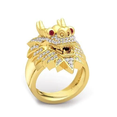 nhẫn rồng vàng 24k nam
