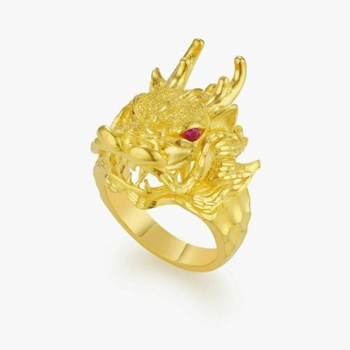 nhẫn rồng vàng 24k nam