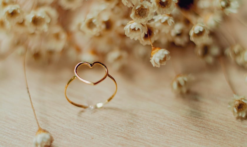 Mẫu nhẫn vàng 24k hình trái tim