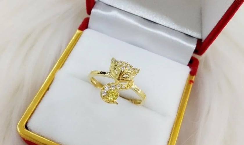Mẫu nhẫn vàng 24k hình hồ ly