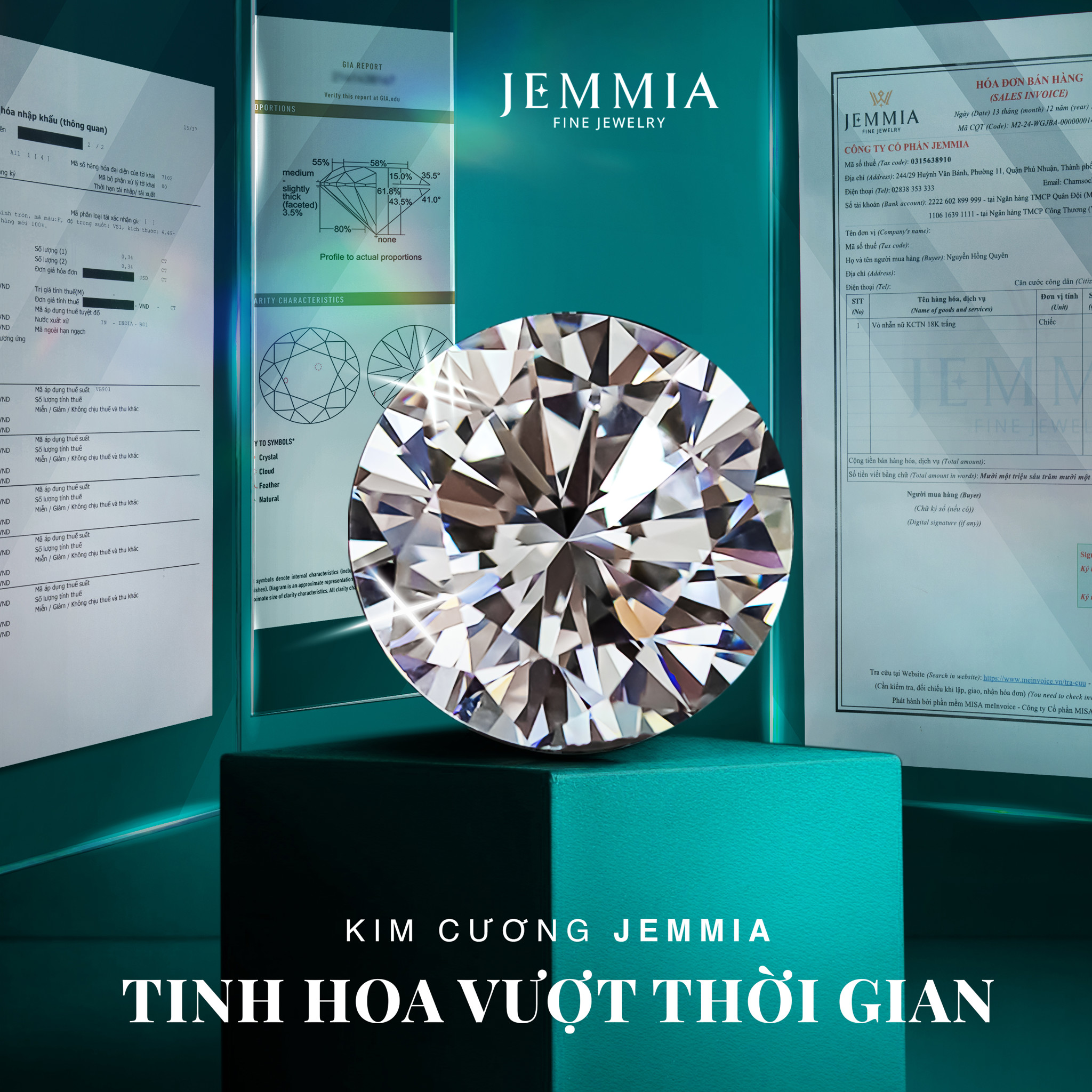 Kim Cương 3 Giấy Đảm Bảo Giá Trị Toàn Cầu Tại Jemmia