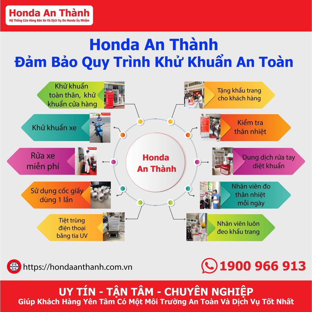 HONDA AN THÀNH – ĐẢM BẢO QUY TRÌNH KHỬ KHUẨN AN TOÀN