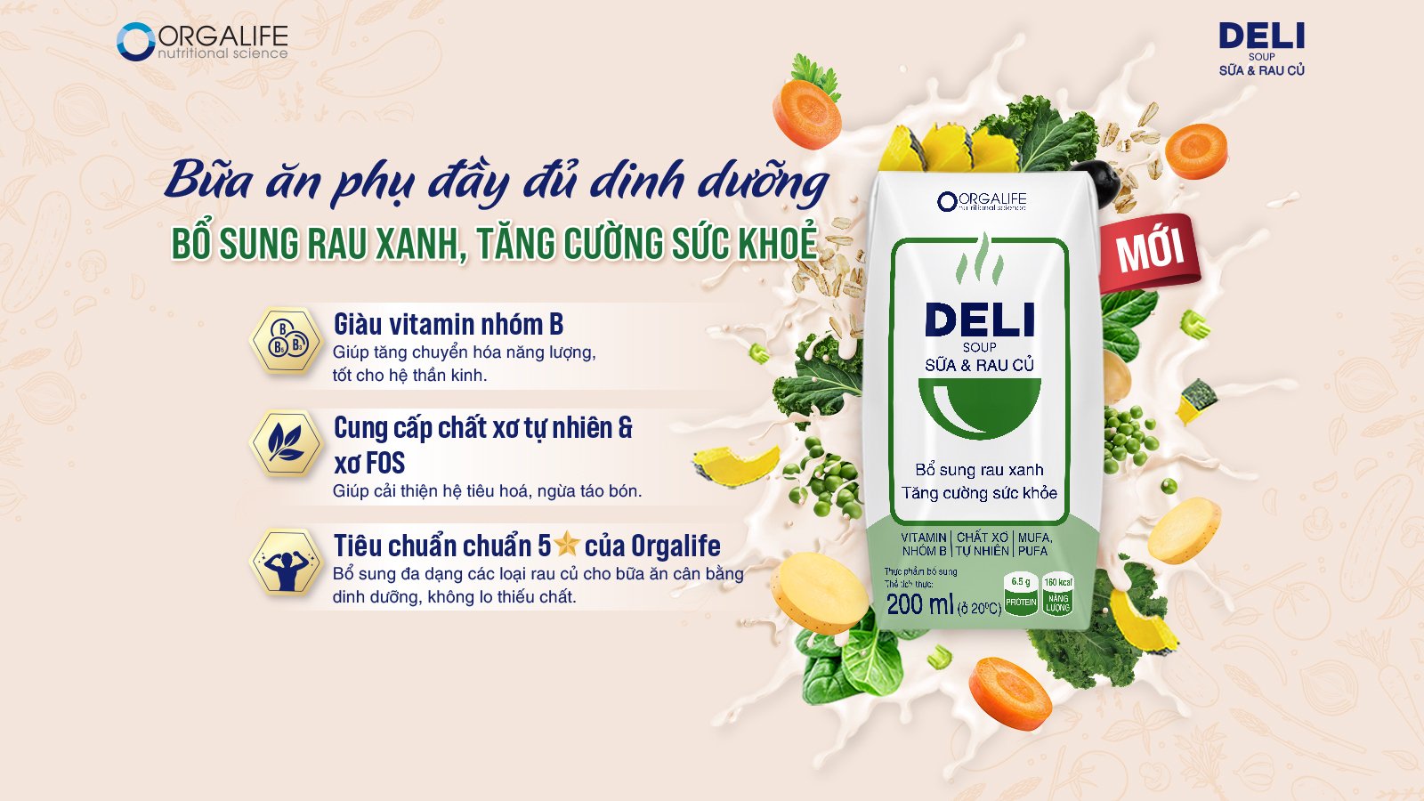THÔNG BÁO RA MẮT SẢN PHẨM DELI SOUP SỮA & RAU CỦ – BỔ SUNG RAU XANH, TĂNG CƯỜNG SỨC KHỎE!