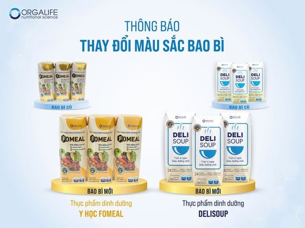 Thông báo: Thay đổi màu sắc bao bì Thực Phẩm Dinh Dưỡng Y Học Fomeal và Delisoup