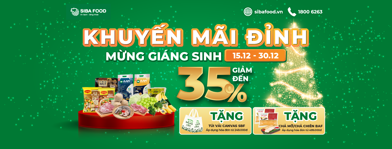 🎄 KHUYẾN MÃI ĐỈNH ĐÓN GIÁNG SINH - SALE TỚI 35% THỰC PHẨM TƯƠI SỐNG