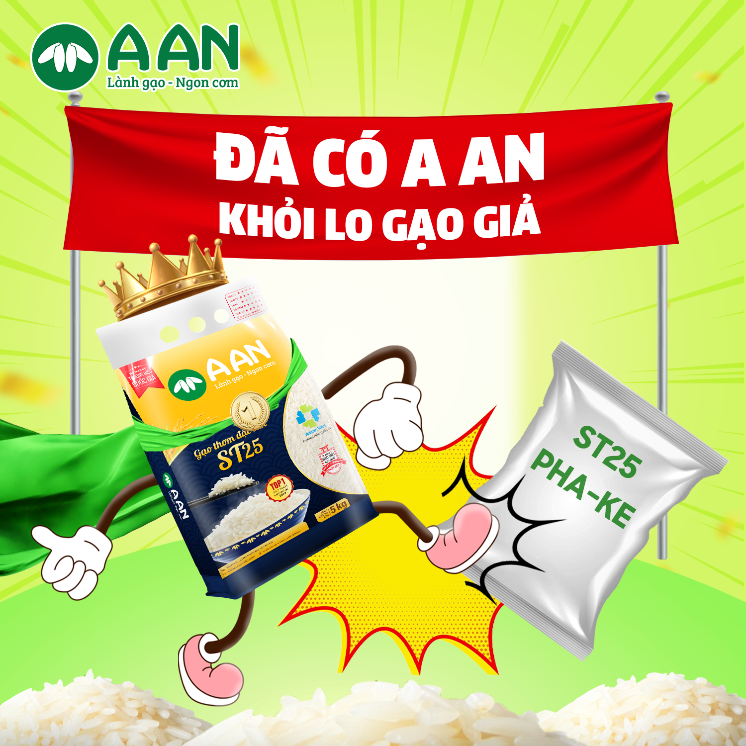 🌾 CÓ A AN – KHỎI LO GẠO GIẢ🌾